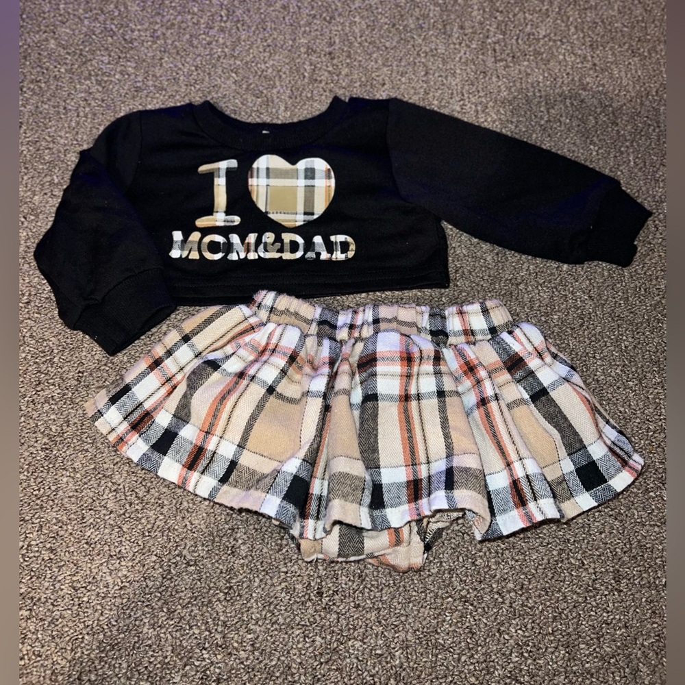 I love Mom & Dad Babygirl Skirt Outfit